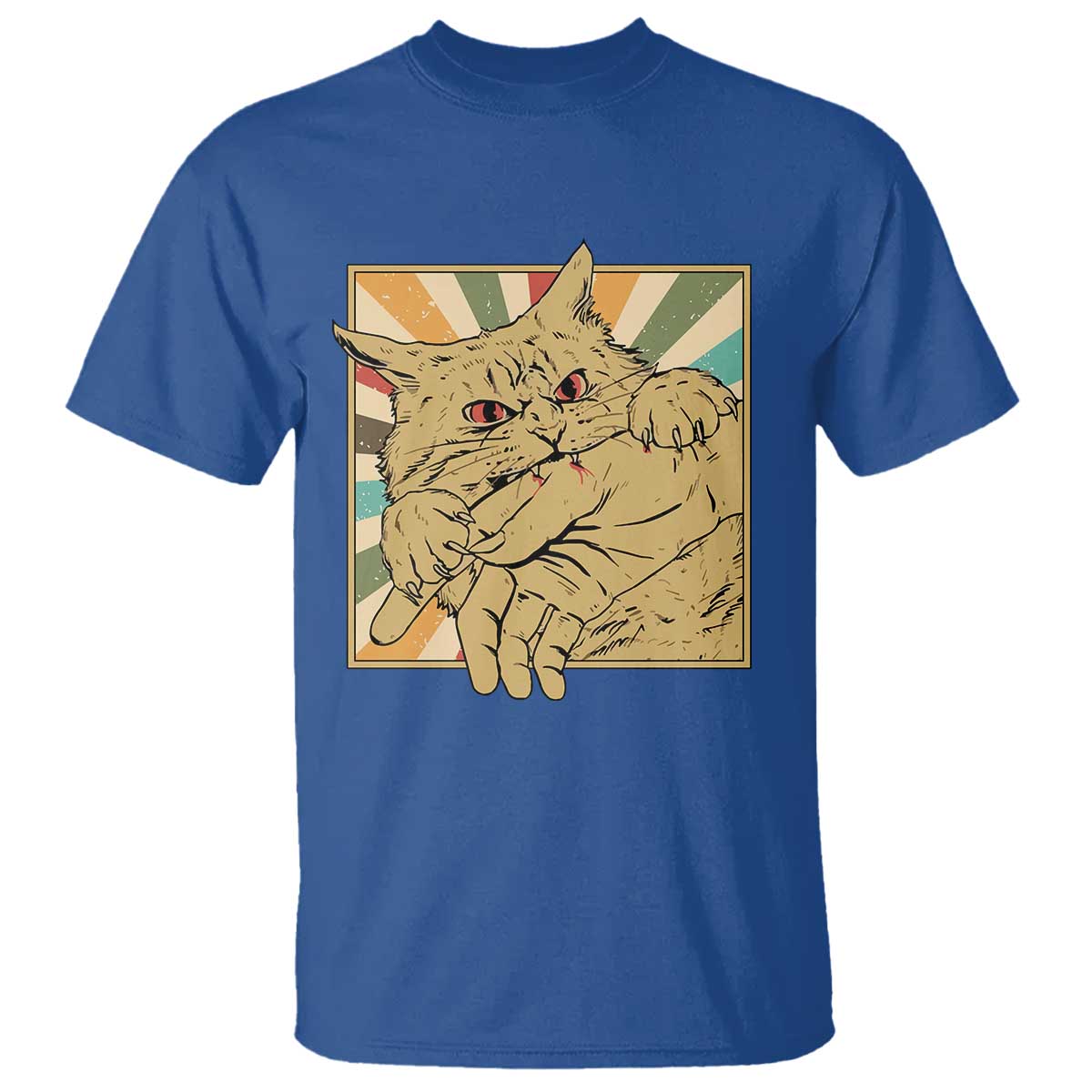 Funny Cat Bite Horror Anime Crazy Kitten Japanese T Shirt - Wonder Print Shop