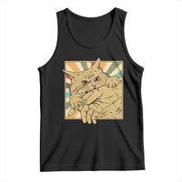 Funny Cat Bite Horror Anime Crazy Kitten Japanese Tank Top - Wonder Print Shop