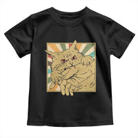 Funny Cat Bite Horror Anime Crazy Kitten Japanese Toddler T Shirt - Wonder Print Shop
