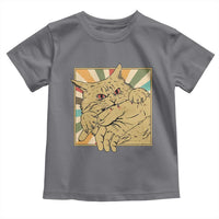 Funny Cat Bite Horror Anime Crazy Kitten Japanese Toddler T Shirt - Wonder Print Shop