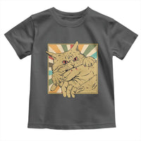 Funny Cat Bite Horror Anime Crazy Kitten Japanese Toddler T Shirt - Wonder Print Shop