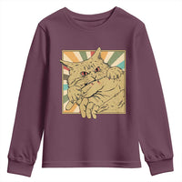 Funny Cat Bite Horror Anime Crazy Kitten Japanese Youth Sweatshirt - Wonder Print Shop