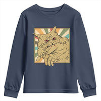 Funny Cat Bite Horror Anime Crazy Kitten Japanese Youth Sweatshirt - Wonder Print Shop