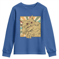Funny Cat Bite Horror Anime Crazy Kitten Japanese Youth Sweatshirt - Wonder Print Shop