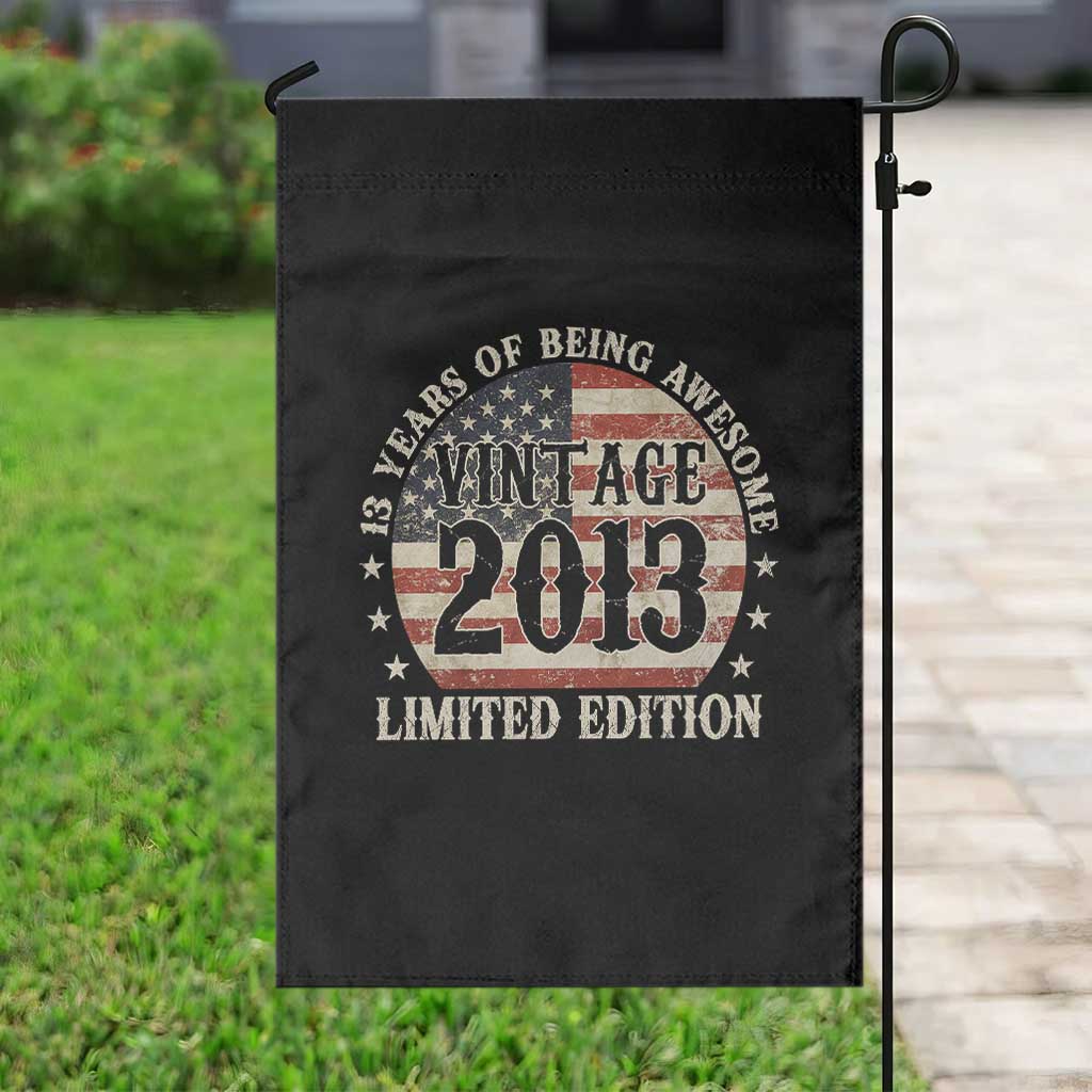 13th Birthday 2026 Garden Flag Vintage 2013 Limited Edition 13 Years Of Being Awesome - Wonder Print Shop