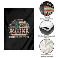 13th Birthday 2026 Garden Flag Vintage 2013 Limited Edition 13 Years Of Being Awesome - Wonder Print Shop