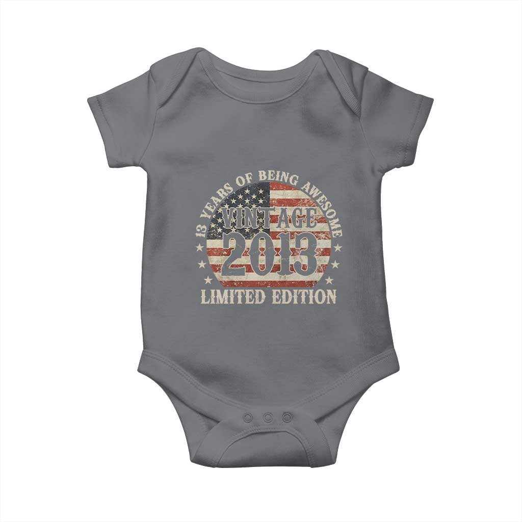 13th Birthday 2026 Baby Onesie Vintage 2013 Limited Edition 13 Years Of Being Awesome - Wonder Print Shop