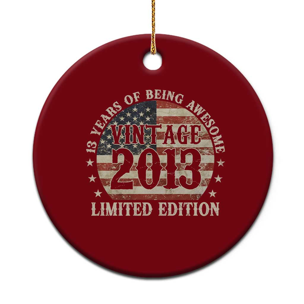 13th Birthday 2026 Ceramic Ornament Vintage 2013 Limited Edition 13 Years Of Being Awesome - Wonder Print Shop