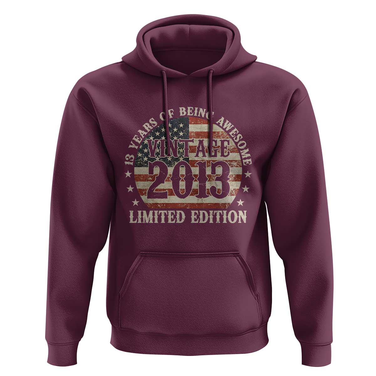 13th Birthday 2026 Hoodie Vintage 2013 Limited Edition 13 Years Of Being Awesome - Wonder Print Shop