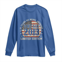 13th Birthday 2026 Long Sleeve Shirt Vintage 2013 Limited Edition 13 Years Of Being Awesome - Wonder Print Shop