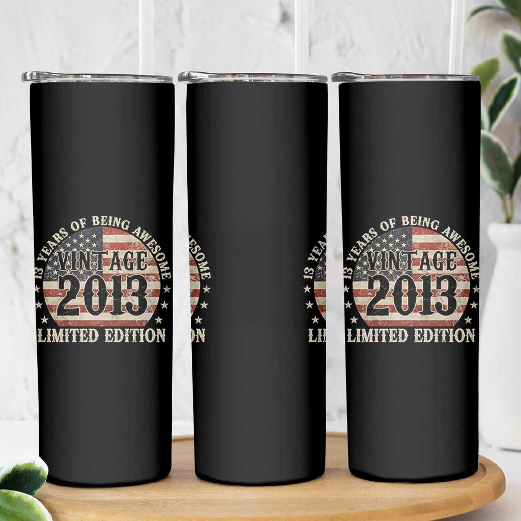 13th Birthday 2026 Skinny Tumbler Vintage 2013 Limited Edition 13 Years Of Being Awesome - Wonder Print Shop