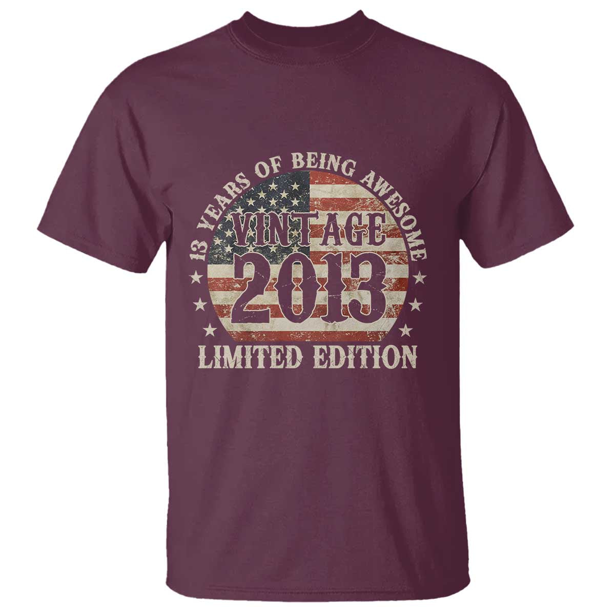 13th Birthday 2026 T Shirt Vintage 2013 Limited Edition 13 Years Of Being Awesome - Wonder Print Shop
