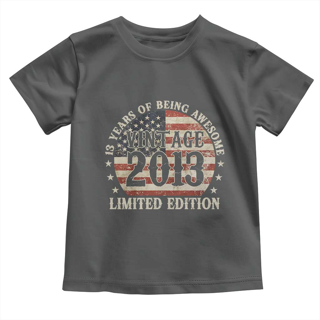 13th Birthday 2026 Toddler T Shirt Vintage 2013 Limited Edition 13 Years Of Being Awesome - Wonder Print Shop