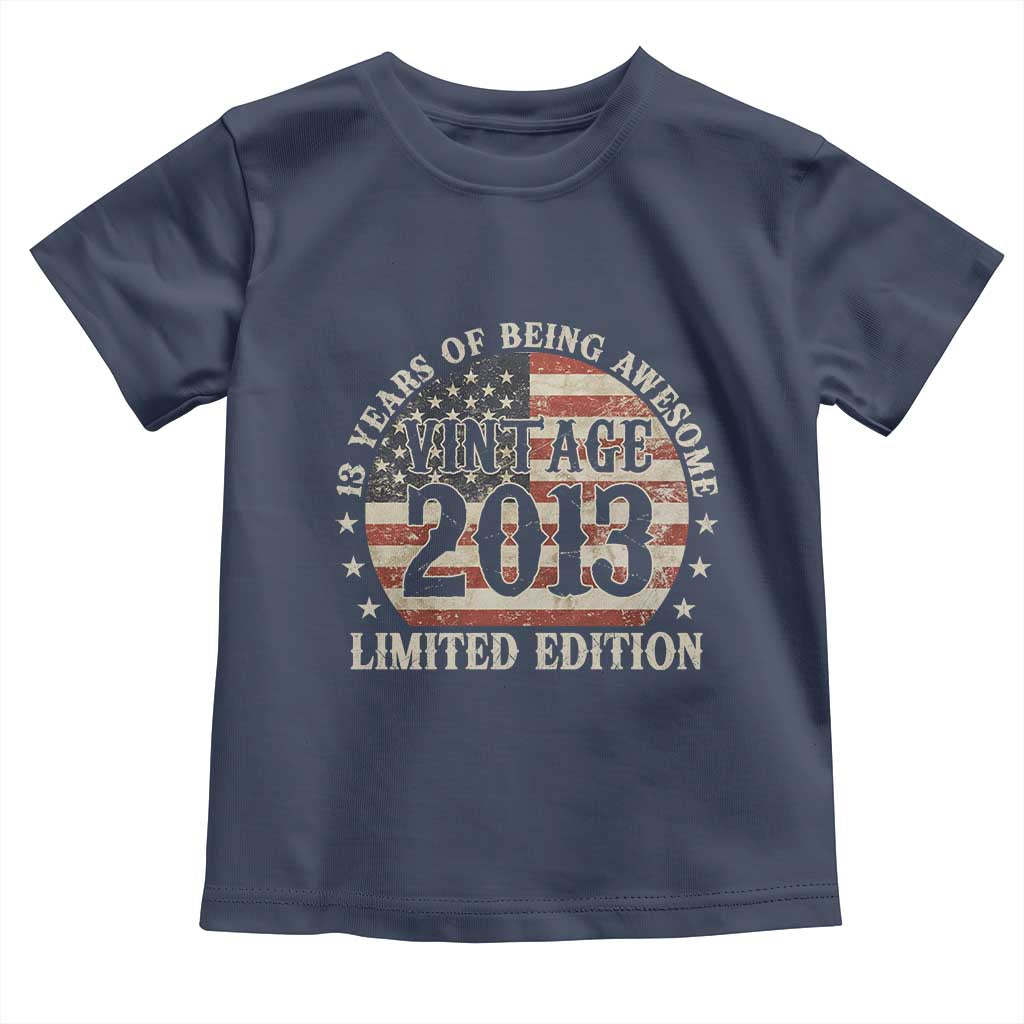 13th Birthday 2026 Toddler T Shirt Vintage 2013 Limited Edition 13 Years Of Being Awesome - Wonder Print Shop