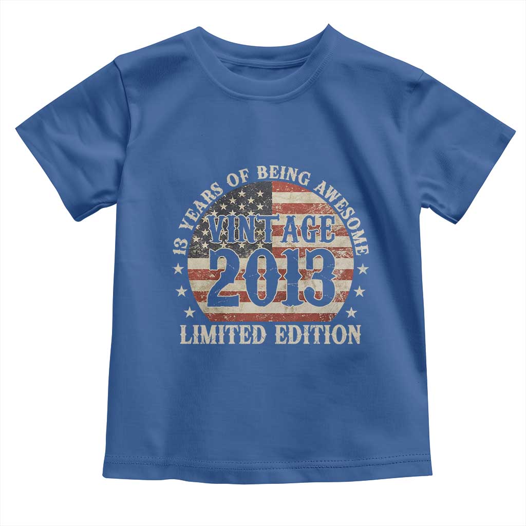 13th Birthday 2026 Toddler T Shirt Vintage 2013 Limited Edition 13 Years Of Being Awesome - Wonder Print Shop