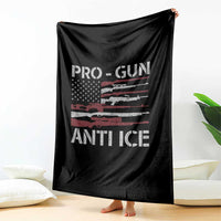 Pro Gun Anti Ice Throw Blanket Vintage American Flag 2nd Amendment Support
