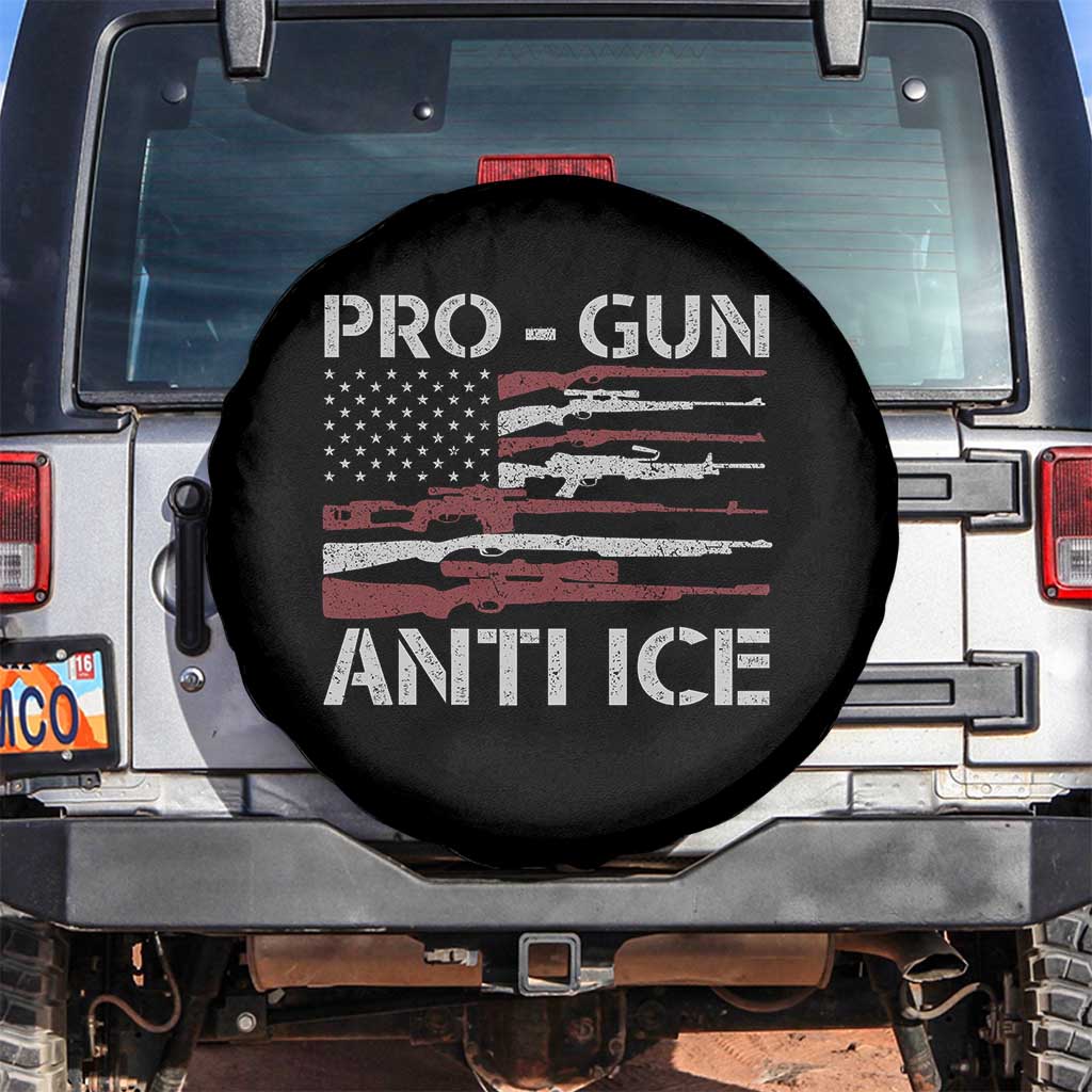 Pro Gun Anti Ice Spare Tire Cover Vintage American Flag 2nd Amendment Support