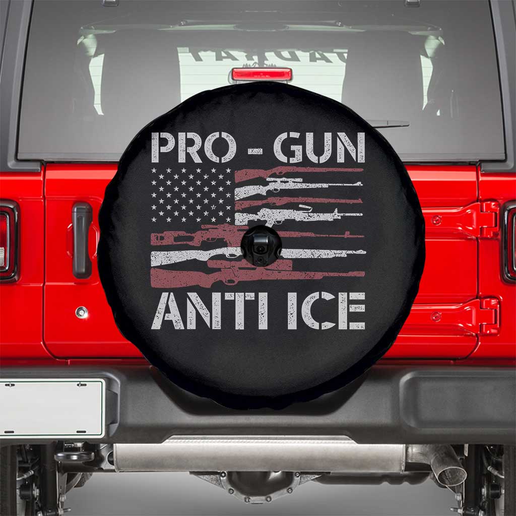 Pro Gun Anti Ice Spare Tire Cover Vintage American Flag 2nd Amendment Support