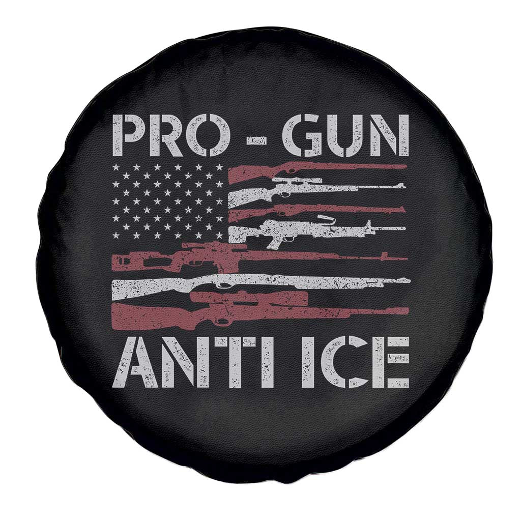 Pro Gun Anti Ice Spare Tire Cover Vintage American Flag 2nd Amendment Support