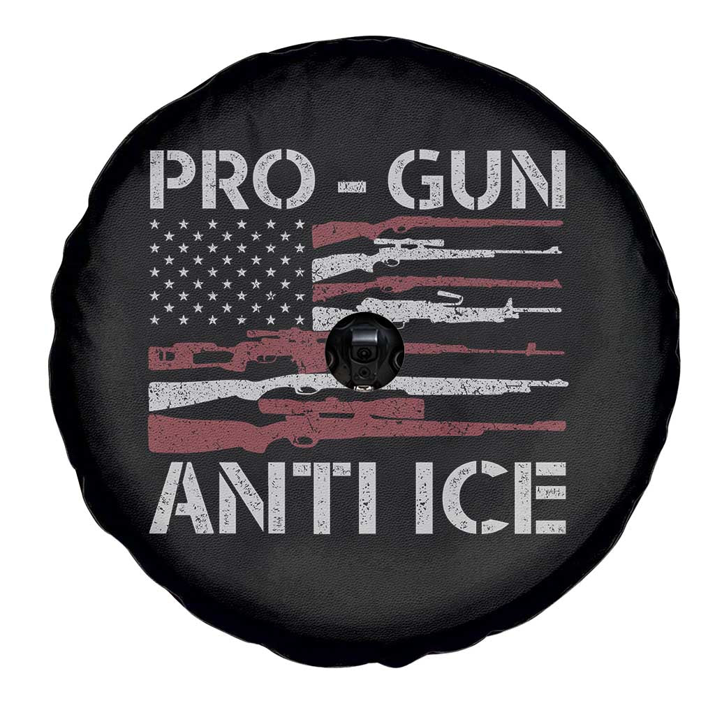 Pro Gun Anti Ice Spare Tire Cover Vintage American Flag 2nd Amendment Support
