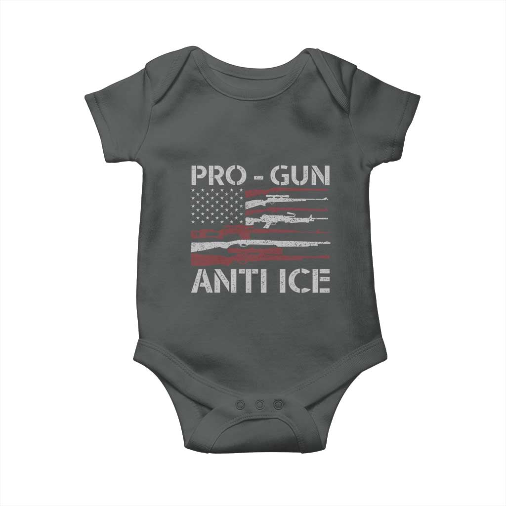 Pro Gun Anti Ice Baby Onesie Vintage American Flag 2nd Amendment Support