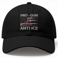 Pro Gun Anti Ice Baseball Cap Vintage American Flag 2nd Amendment Support