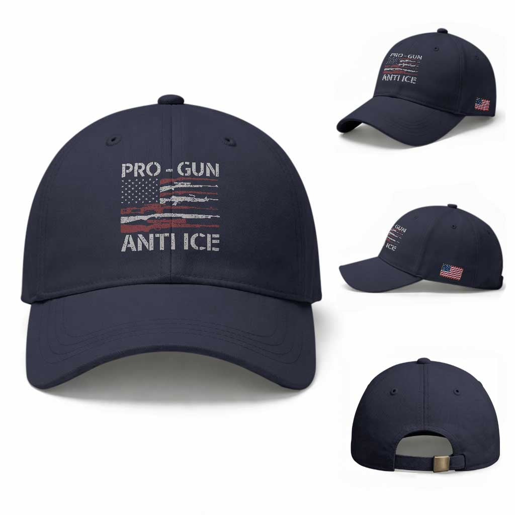 Pro Gun Anti Ice Baseball Cap Vintage American Flag 2nd Amendment Support