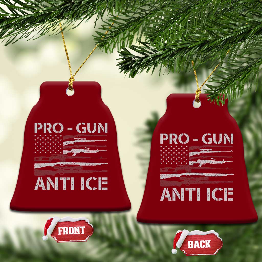 Pro Gun Anti Ice Ceramic Ornament Vintage American Flag 2nd Amendment Support