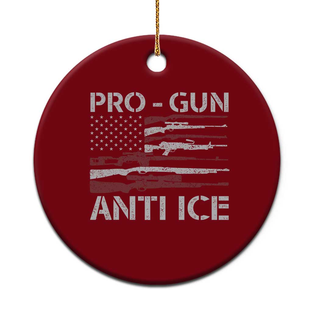 Pro Gun Anti Ice Ceramic Ornament Vintage American Flag 2nd Amendment Support