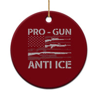 Pro Gun Anti Ice Ceramic Ornament Vintage American Flag 2nd Amendment Support