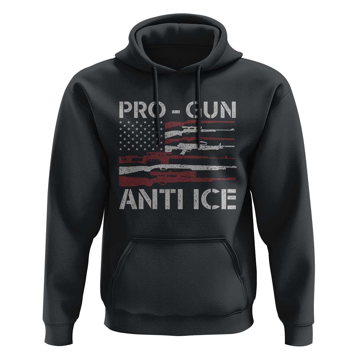 Pro Gun Anti Ice Hoodie Vintage American Flag 2nd Amendment Support