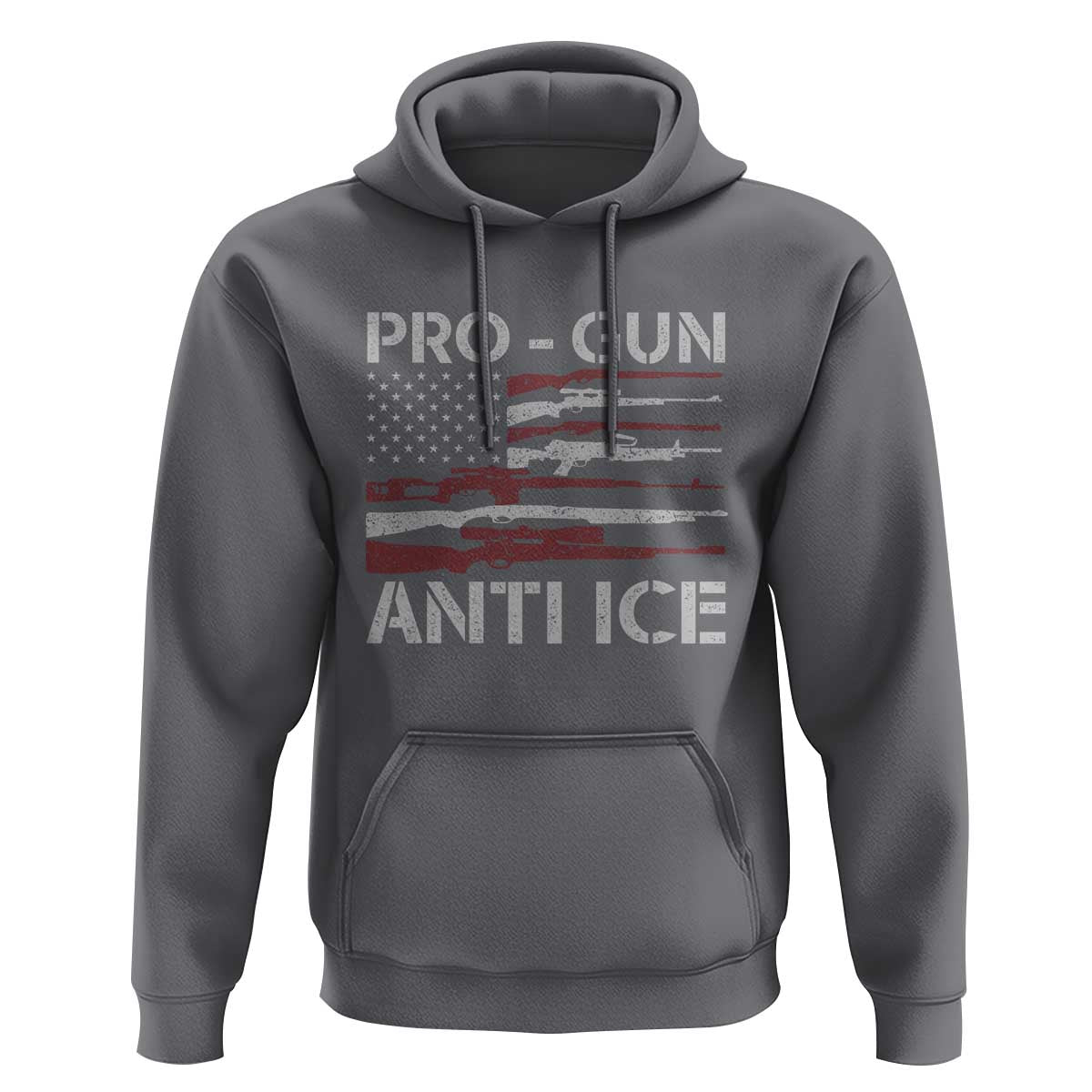 Pro Gun Anti Ice Hoodie Vintage American Flag 2nd Amendment Support