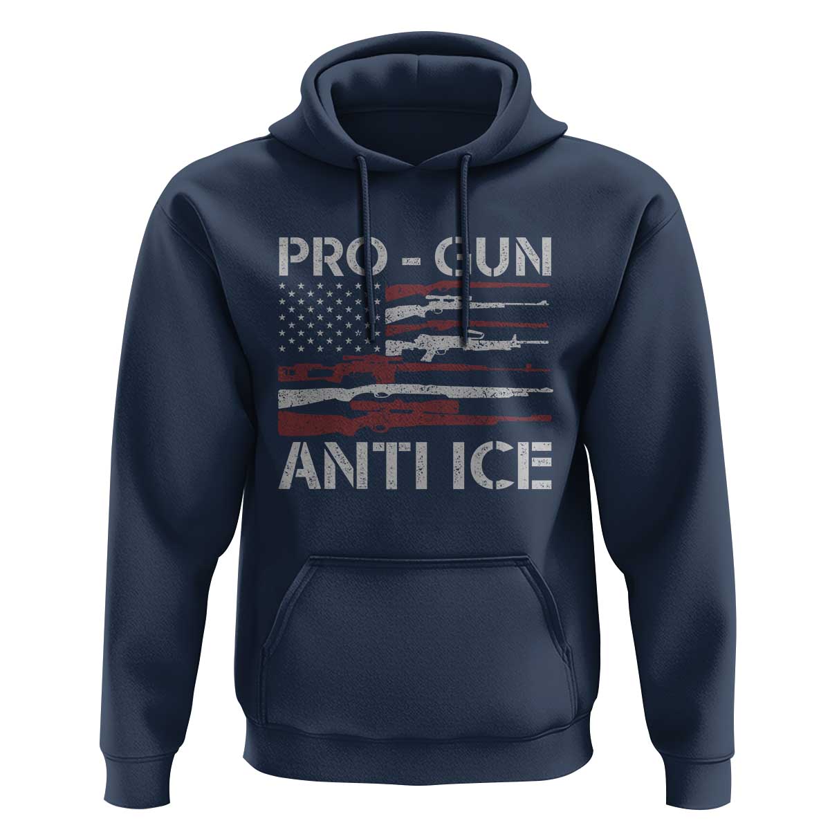 Pro Gun Anti Ice Hoodie Vintage American Flag 2nd Amendment Support