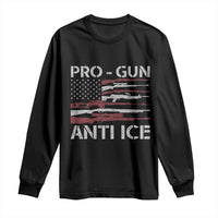 Pro Gun Anti Ice Long Sleeve Shirt Vintage American Flag 2nd Amendment Support