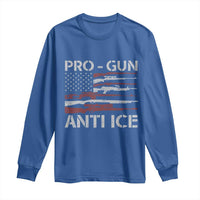 Pro Gun Anti Ice Long Sleeve Shirt Vintage American Flag 2nd Amendment Support