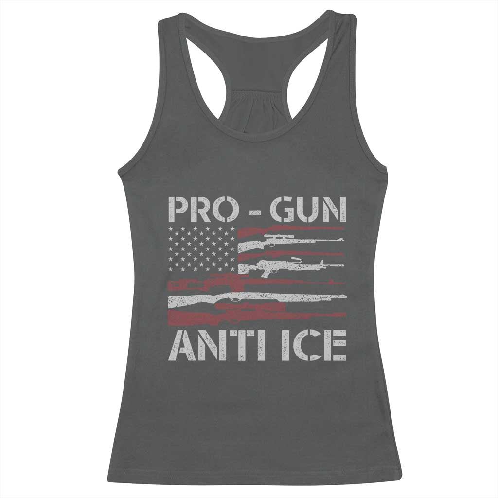 Pro Gun Anti Ice Racerback Tank Top Vintage American Flag 2nd Amendment Support