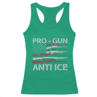 Pro Gun Anti Ice Racerback Tank Top Vintage American Flag 2nd Amendment Support