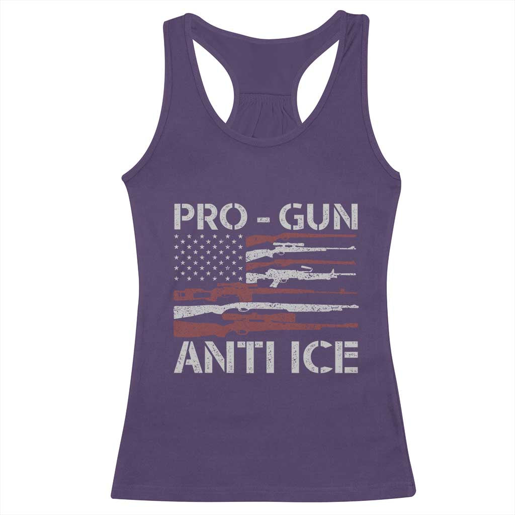 Pro Gun Anti Ice Racerback Tank Top Vintage American Flag 2nd Amendment Support