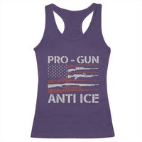Pro Gun Anti Ice Racerback Tank Top Vintage American Flag 2nd Amendment Support