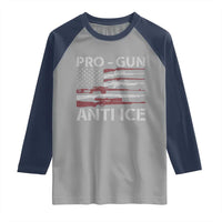 Pro Gun Anti Ice Raglan Shirt Vintage American Flag 2nd Amendment Support