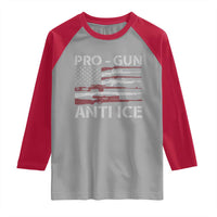 Pro Gun Anti Ice Raglan Shirt Vintage American Flag 2nd Amendment Support