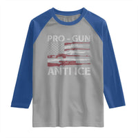 Pro Gun Anti Ice Raglan Shirt Vintage American Flag 2nd Amendment Support