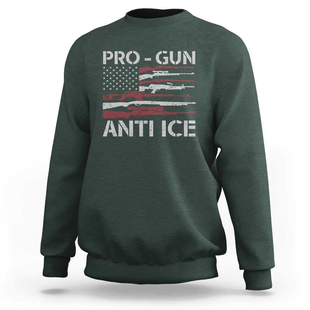 Pro Gun Anti Ice Sweatshirt Vintage American Flag 2nd Amendment Support