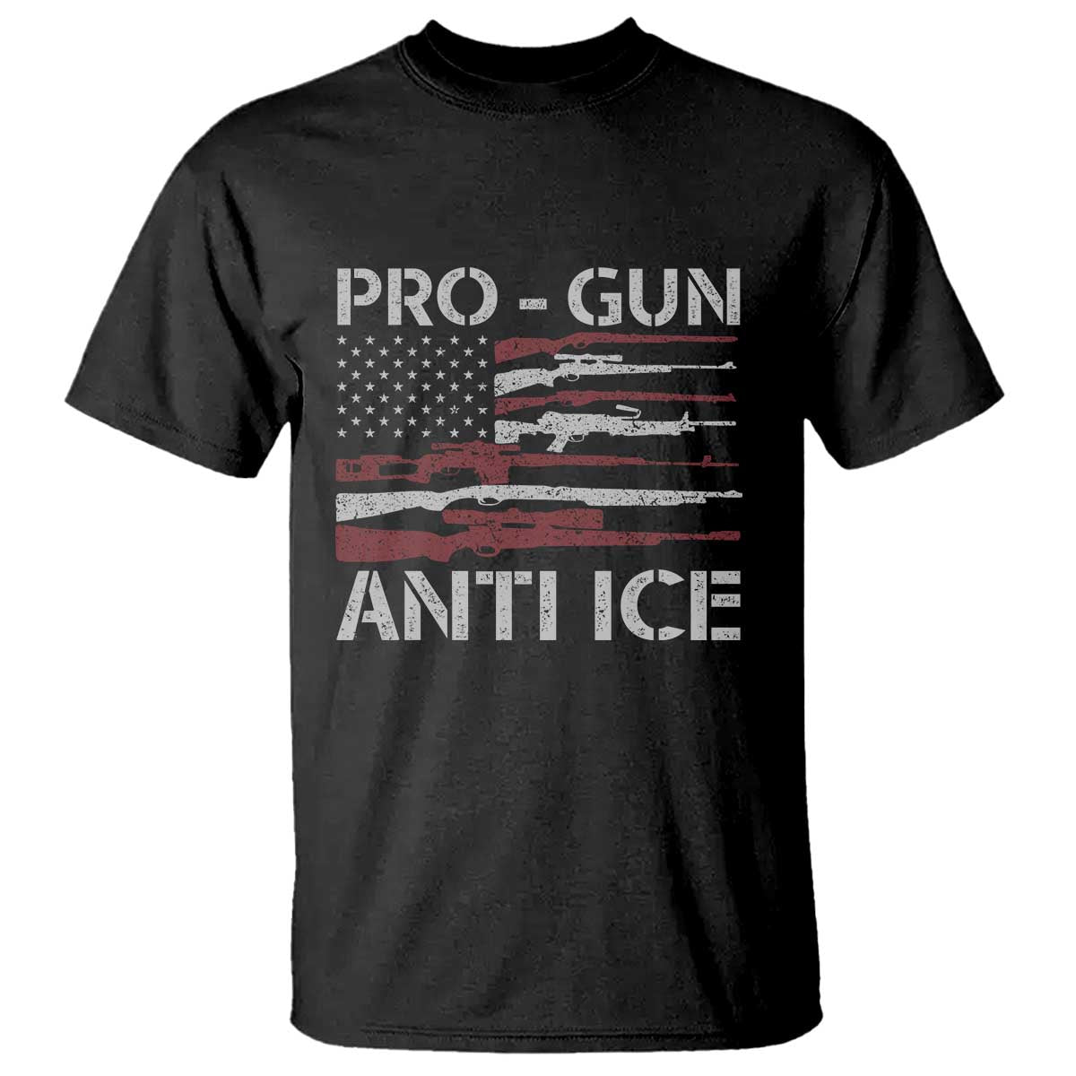 Pro Gun Anti Ice T Shirt Vintage American Flag 2nd Amendment Support