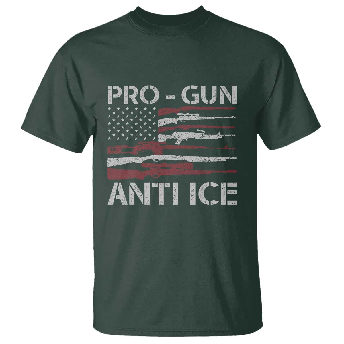 Pro Gun Anti Ice T Shirt Vintage American Flag 2nd Amendment Support