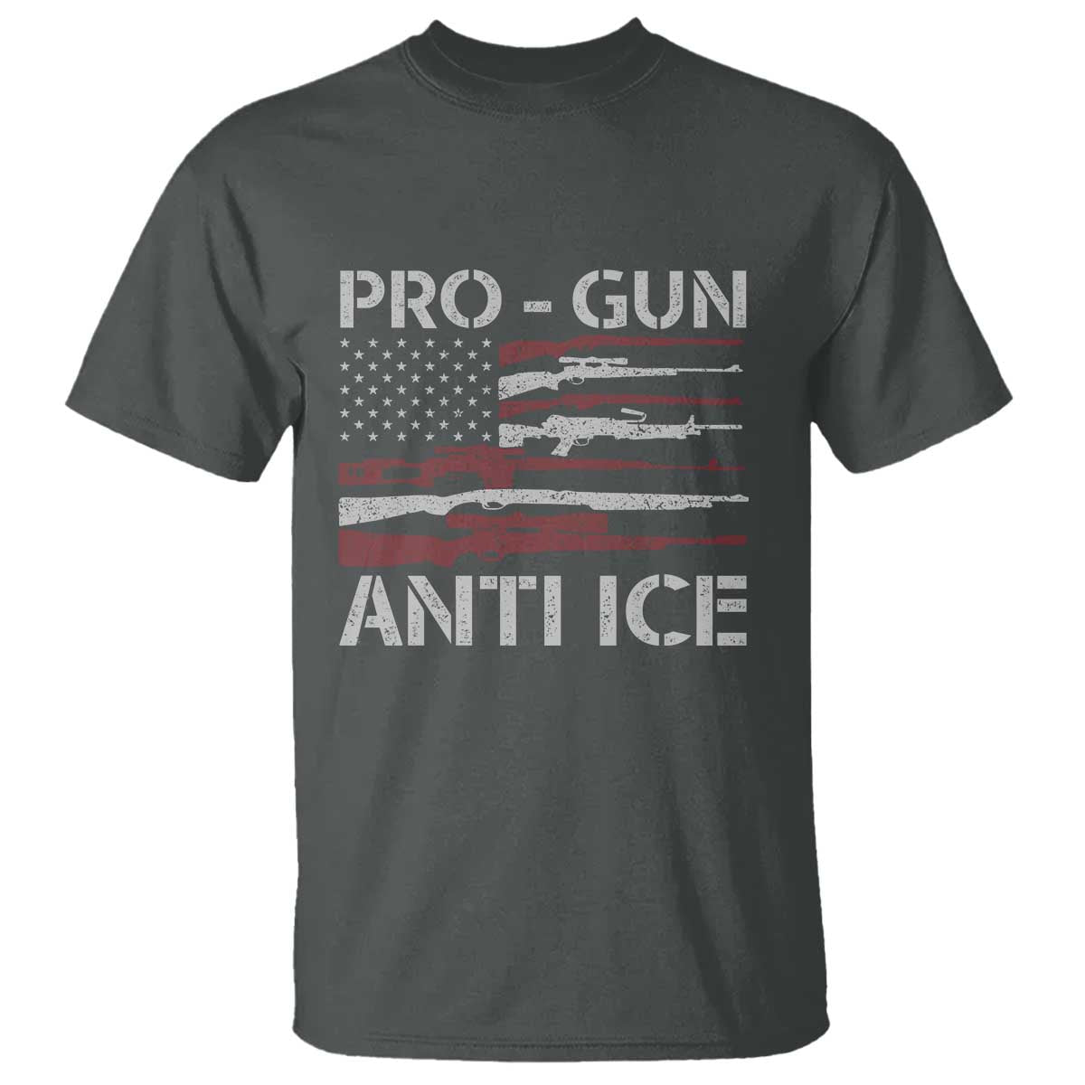 Pro Gun Anti Ice T Shirt Vintage American Flag 2nd Amendment Support