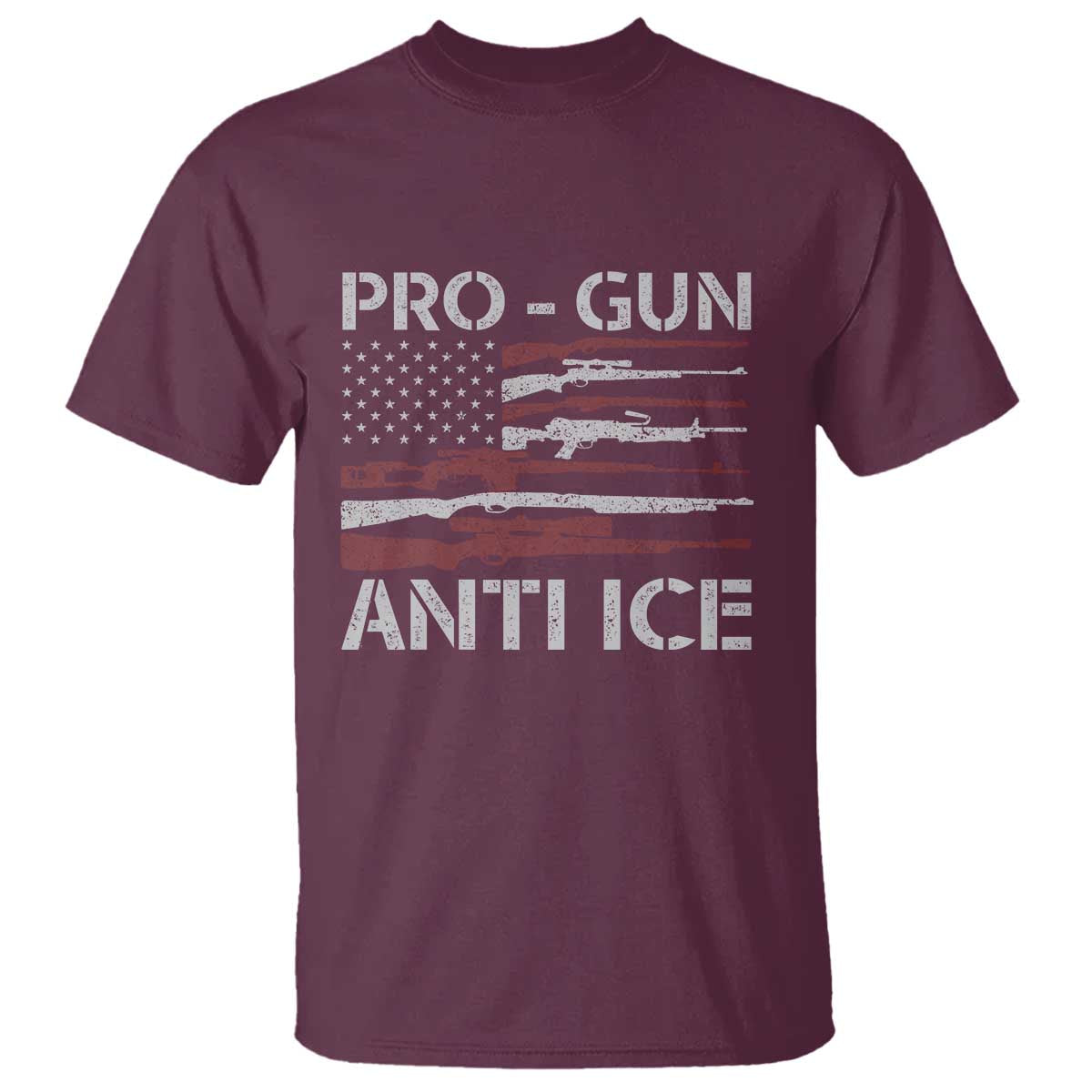 Pro Gun Anti Ice T Shirt Vintage American Flag 2nd Amendment Support