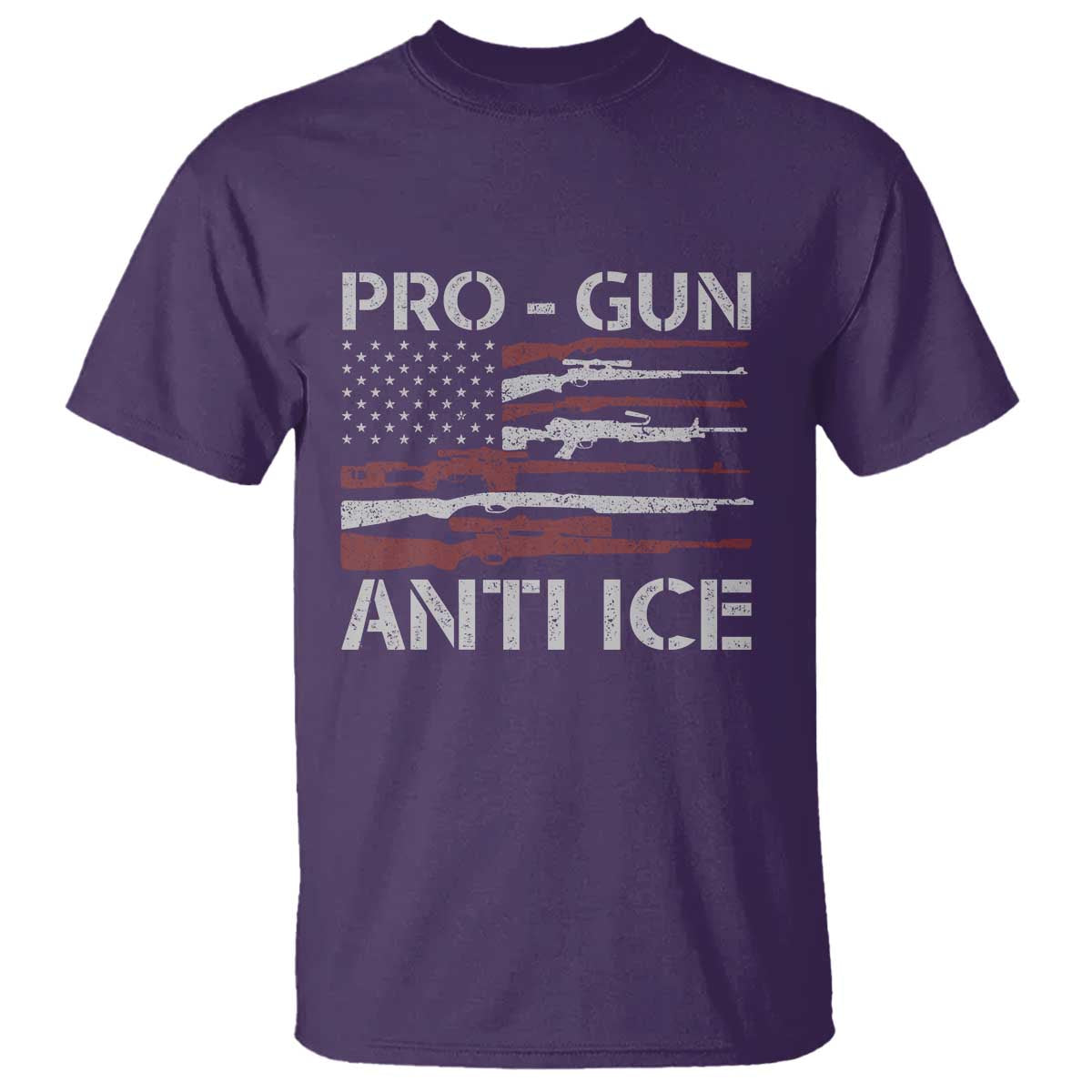 Pro Gun Anti Ice T Shirt Vintage American Flag 2nd Amendment Support