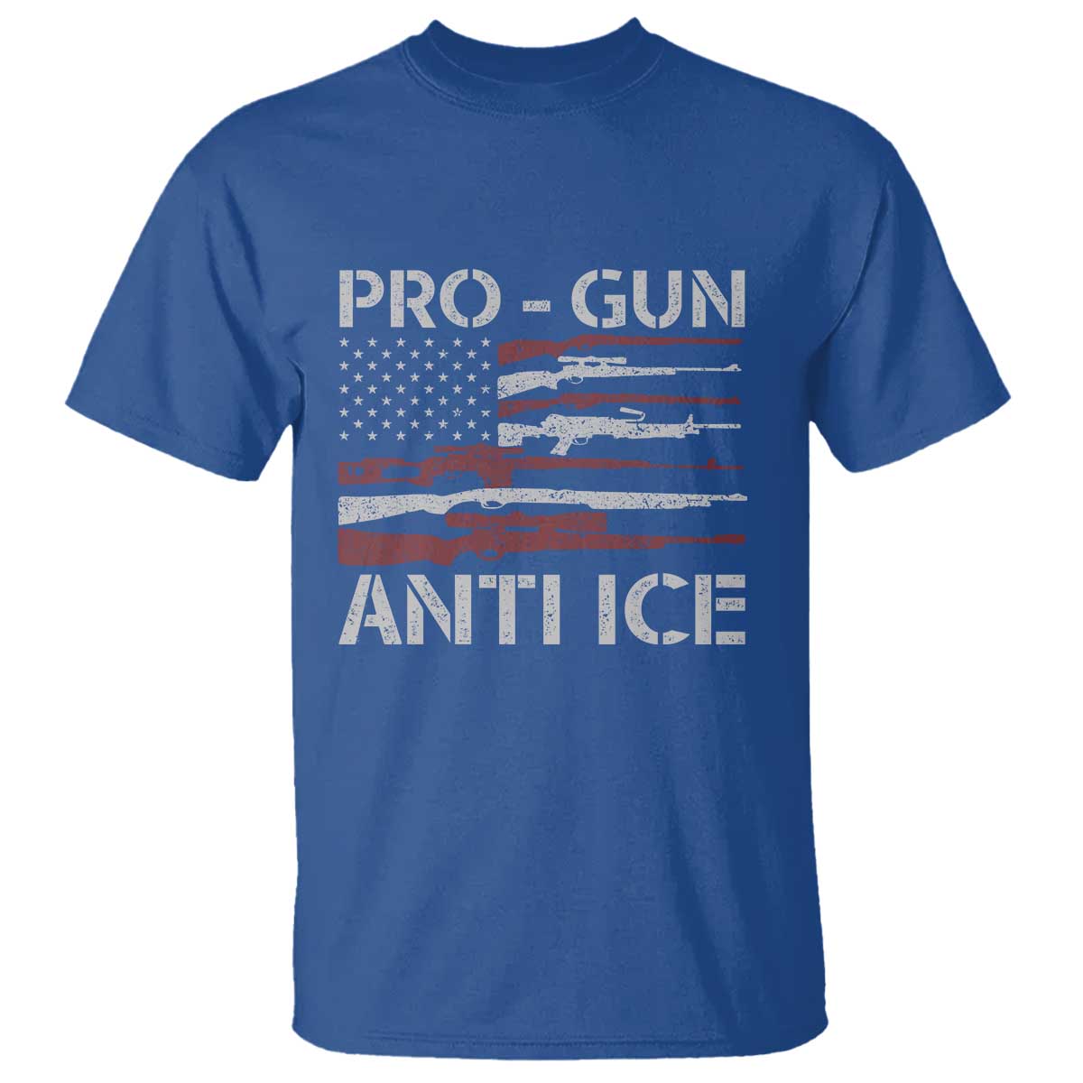 Pro Gun Anti Ice T Shirt Vintage American Flag 2nd Amendment Support