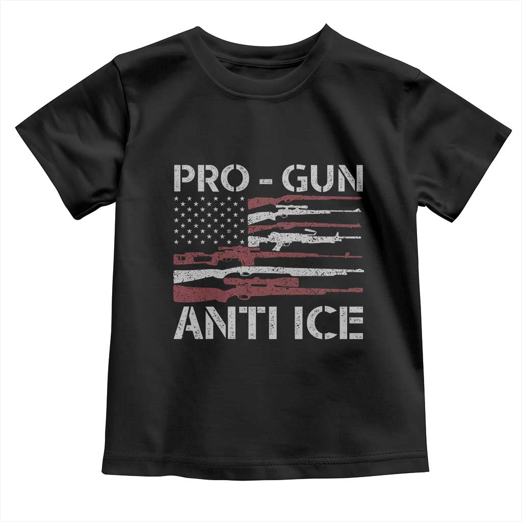 Pro Gun Anti Ice Toddler T Shirt Vintage American Flag 2nd Amendment Support
